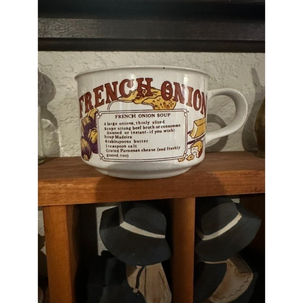 VTG French Onion Soup Recipe Handled Mug 1970's Retro Vintage Sunnycraft